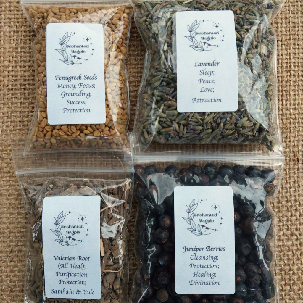 Dried Herb Sachet Packs - Sets of 10+ - 70 Varieties & 2 Sizes to Choose From - Spells, Rituals, Incense, Teas