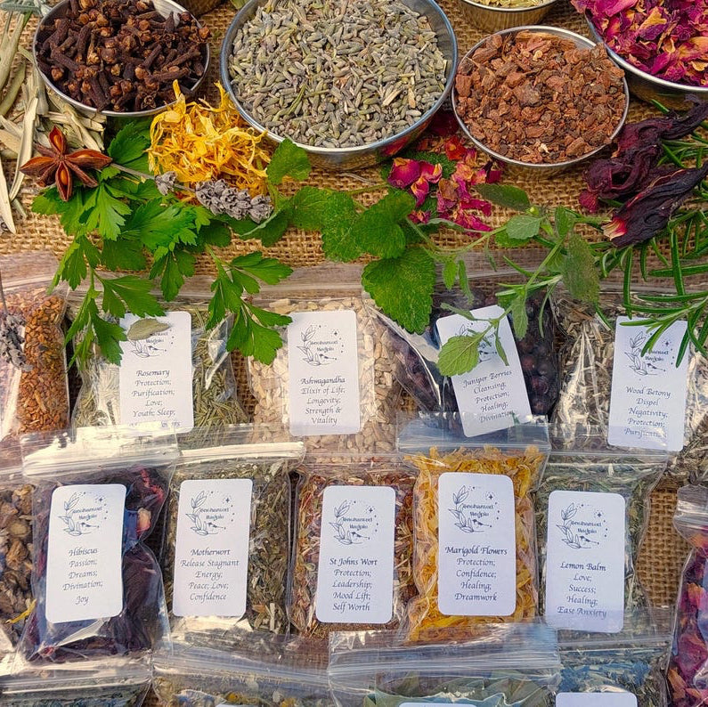 70 Varieties 2 Sizes Choose Your Own Dried Herbs for Spells Rituals Teas Incense